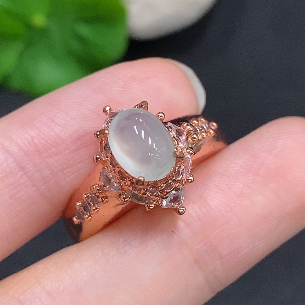 F33941575 Jadeite Cabochon Non-Gold Setting Total Weight Approx. 9.7g