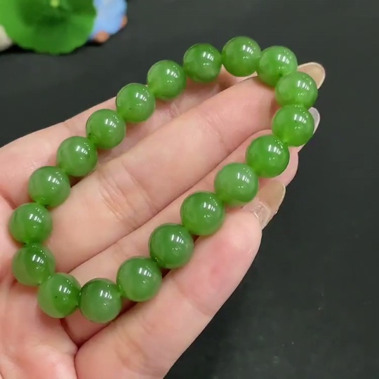 H32804606 Hetian Jade Bracelet Approx. 9.5mm Total Weight Approx. 26.7g