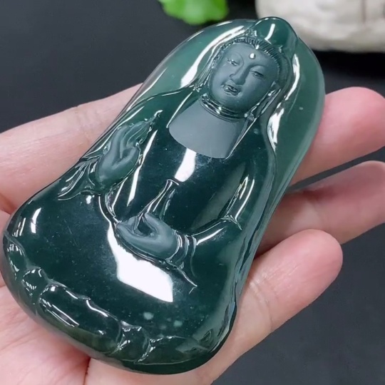 F35146009 Jadeite Guanyin Pendant Total Weight Approx. 48.28g