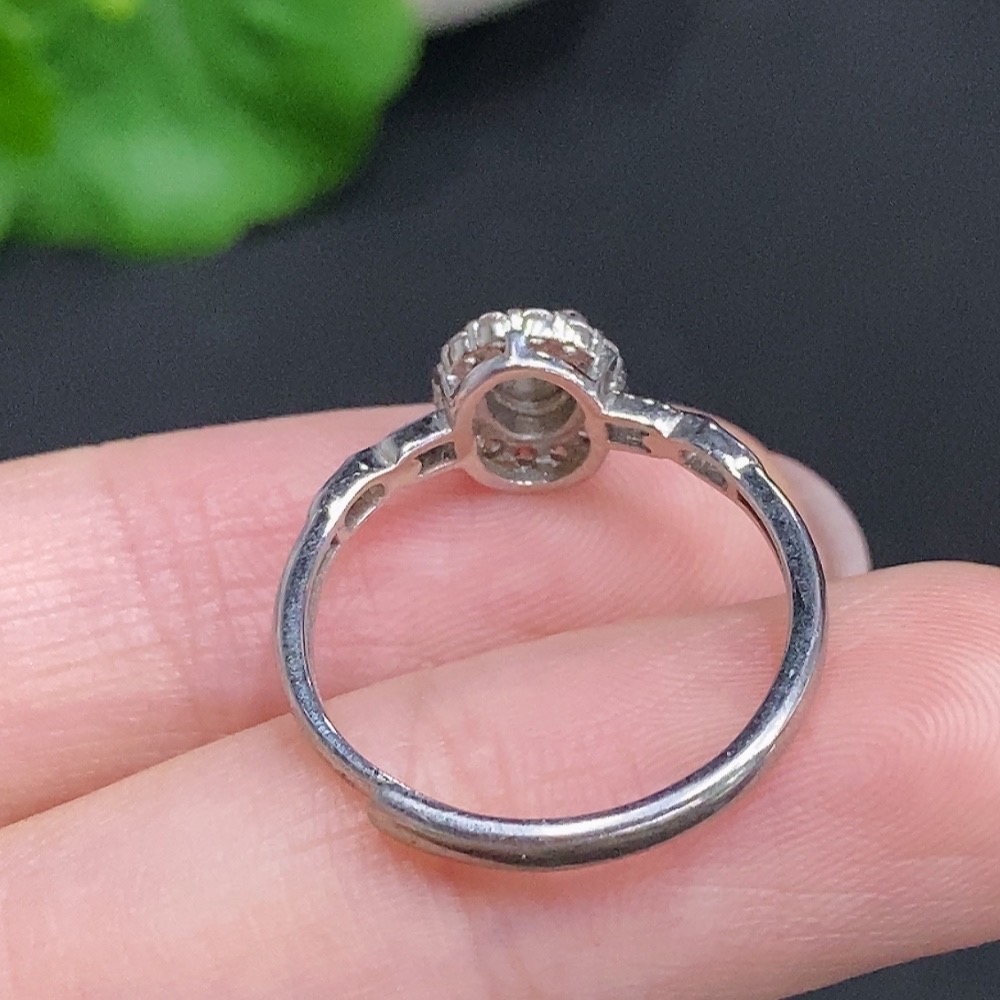 F34968841 Jadeite cabochon ring, non-metal setting, adjustable size, total weight approx. 1.3g