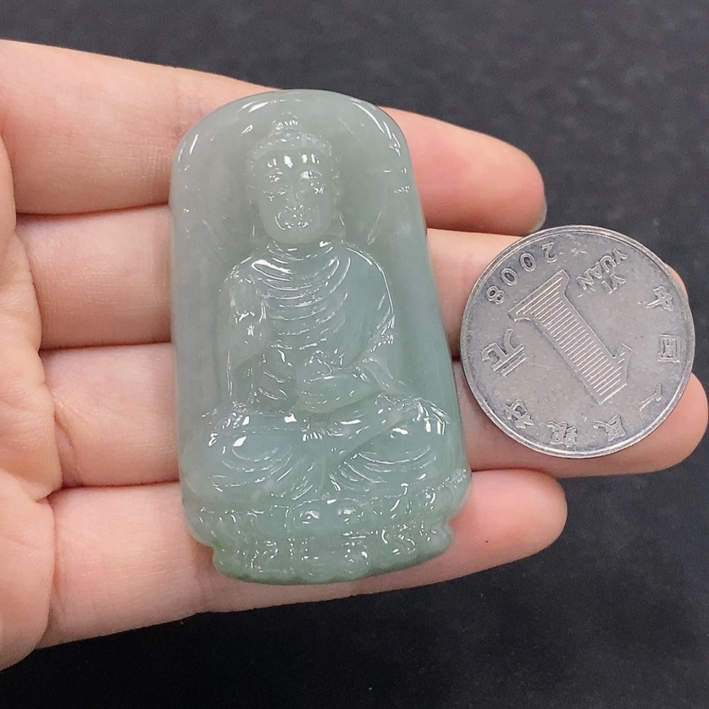 F33895820 Jadeite Buddha Pendant Total Weight Approx. 33.34g