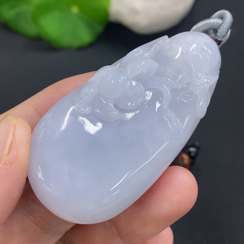 F27137013 Jadeite Flourishing Wealth Pendant, Total Weight with Rope Approx. 33.6g