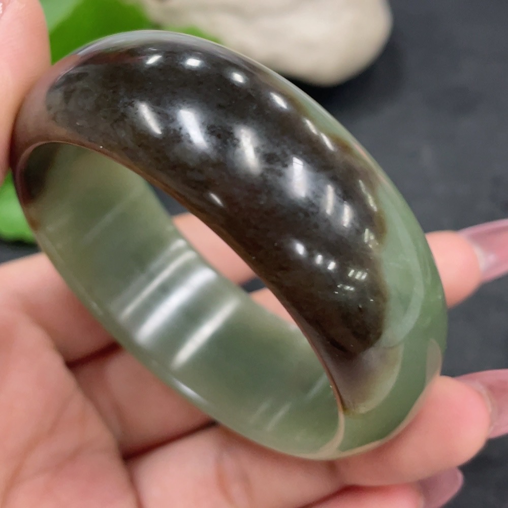 H33840572 Hetian Jade Round Bracelet Size 51.1 Total Weight Approx. 56.1g