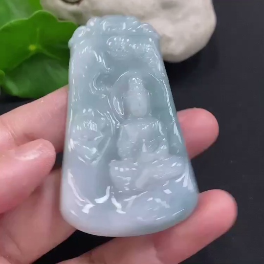 F35106879 Jadeite Guanyin Pendant, Total Weight Approx. 28g