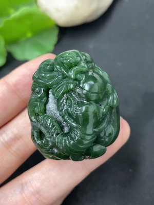 H46574327 和田玉碧玉挂件   封侯拜相    货品总重约58.1g