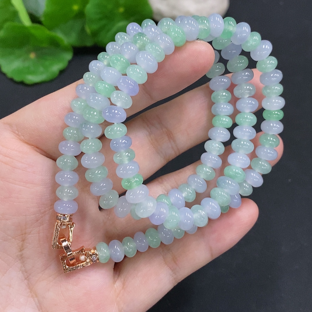 F34962885 Jadeite Bead Necklace Approx. 7mm Non-Gold Total Weight About 47.4g