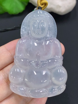 F28232252 Jadeite Guanyin Pendant (Total Weight with Rope: Approx. 31g)