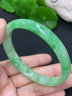 F41906288 翡翠正圈手镯 圈口53.8mm 货品总约重29.7g