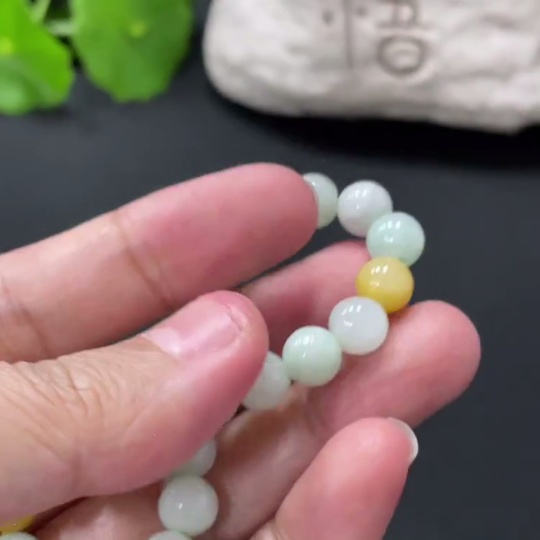 F33837853 Jadeite Bracelet Approx 7.6mm Beads Total Weight 16.9g Color Origin Undetermined
