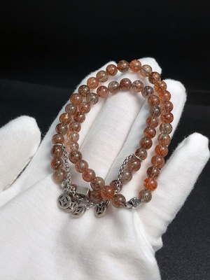 C31656693 Crystal bead necklace non-gold total weight about 22.70g size about 6.2mm