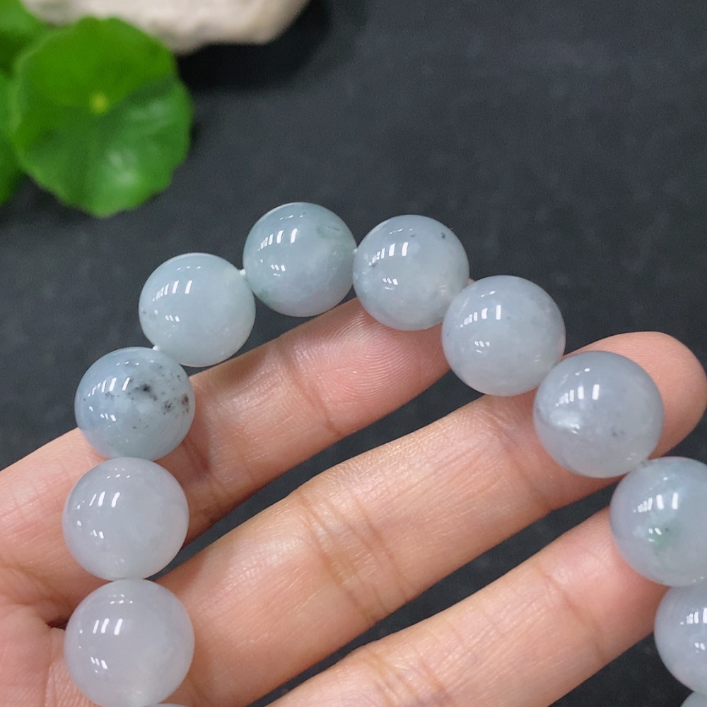 F35139737 Jadeite Bracelet, Approx. 12mm Beads, Total Weight Approx. 54.55g
