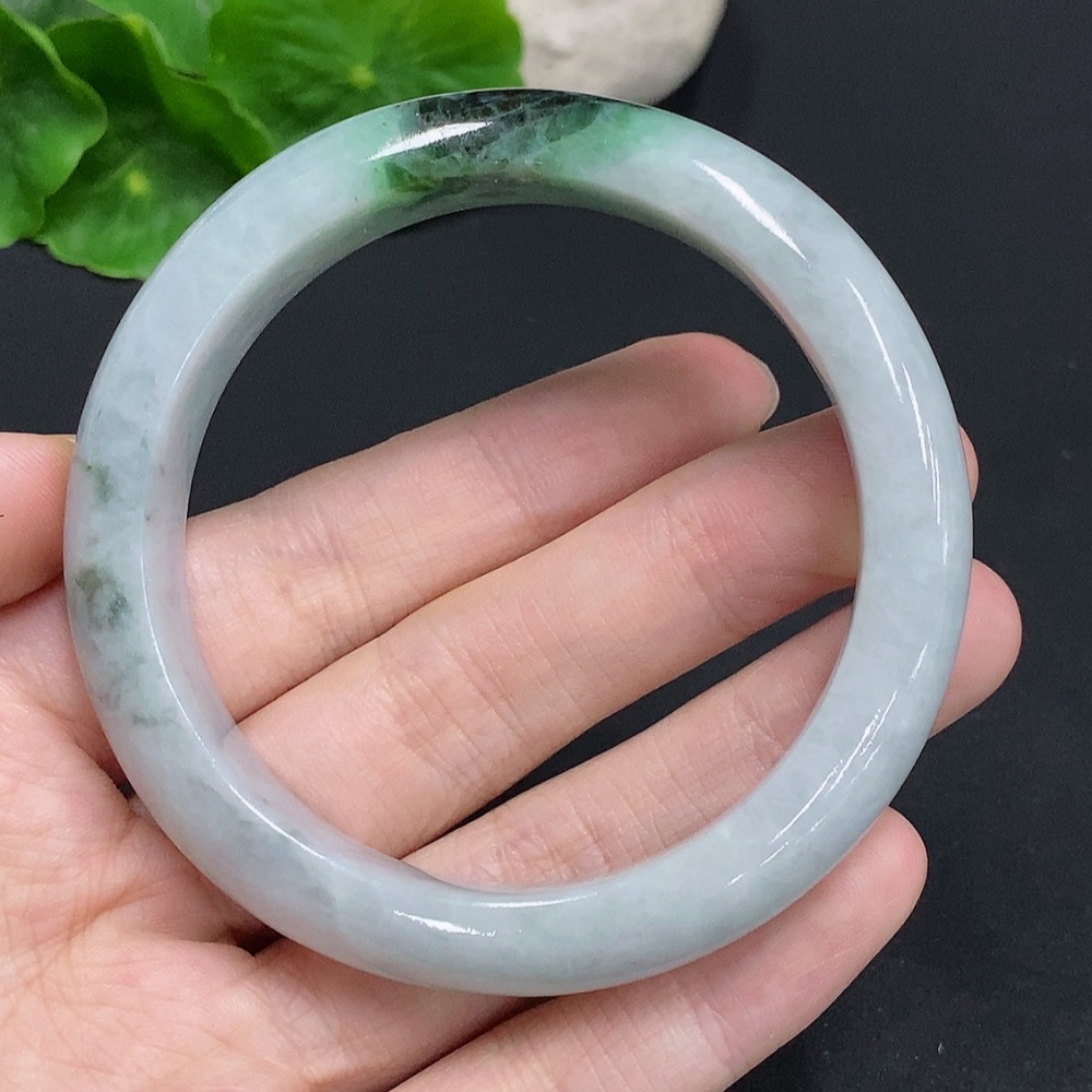 F30458487 Jadeite Round Bangle, Total Weight Approx. 61.3g, Size 57, Containing Other Minerals