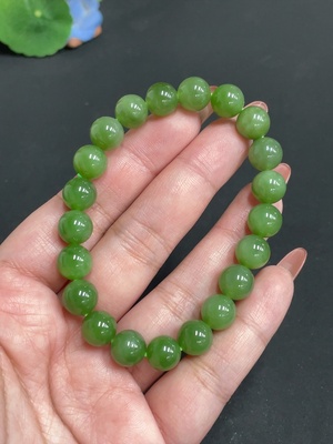 H35118190 Hetian Jade Jasper Bracelet, Approx. 9.2 mm, Total Weight Approx. 28.3g