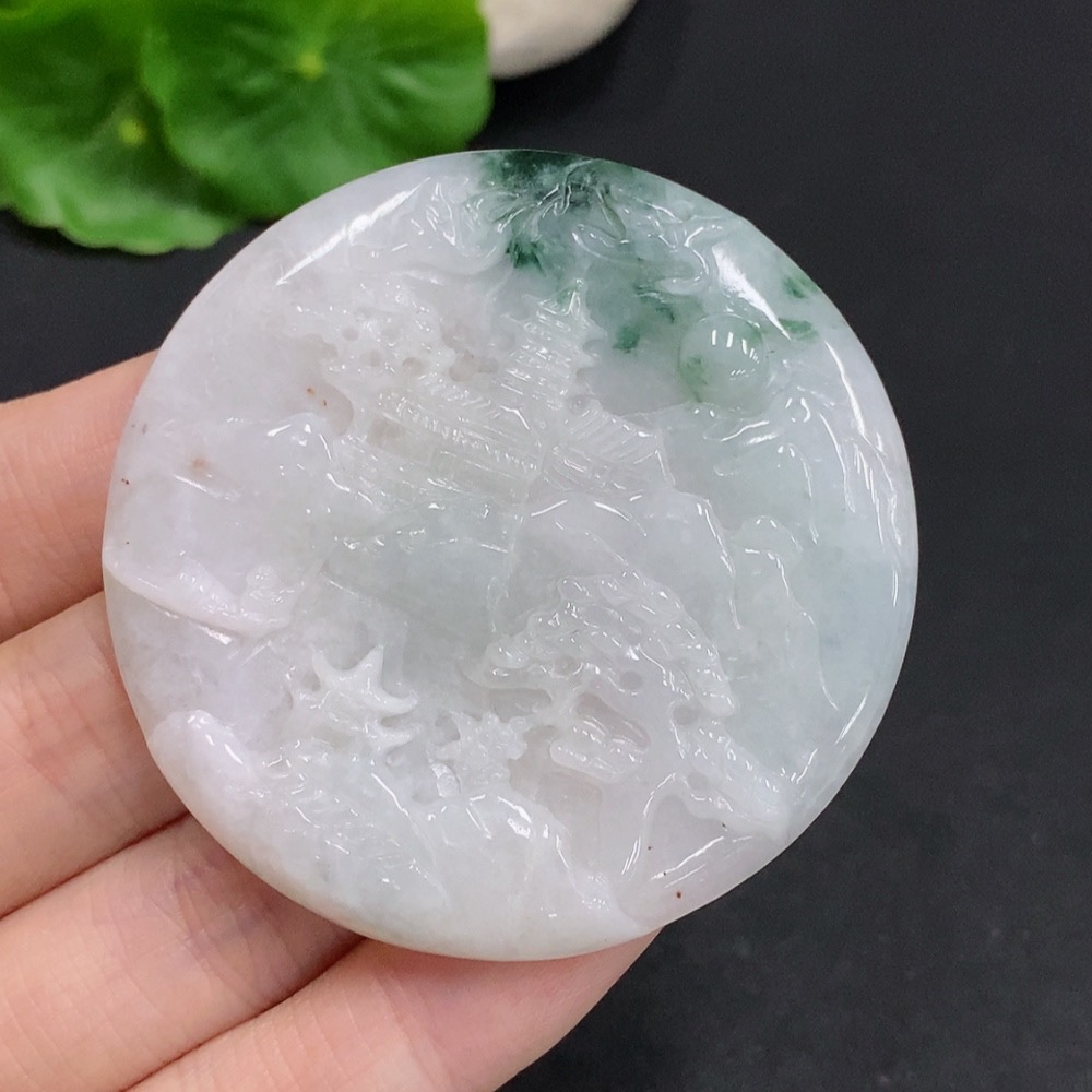 F31687564 Jadeite Landscape Pendant with a total weight of approximately 32.2 grams
