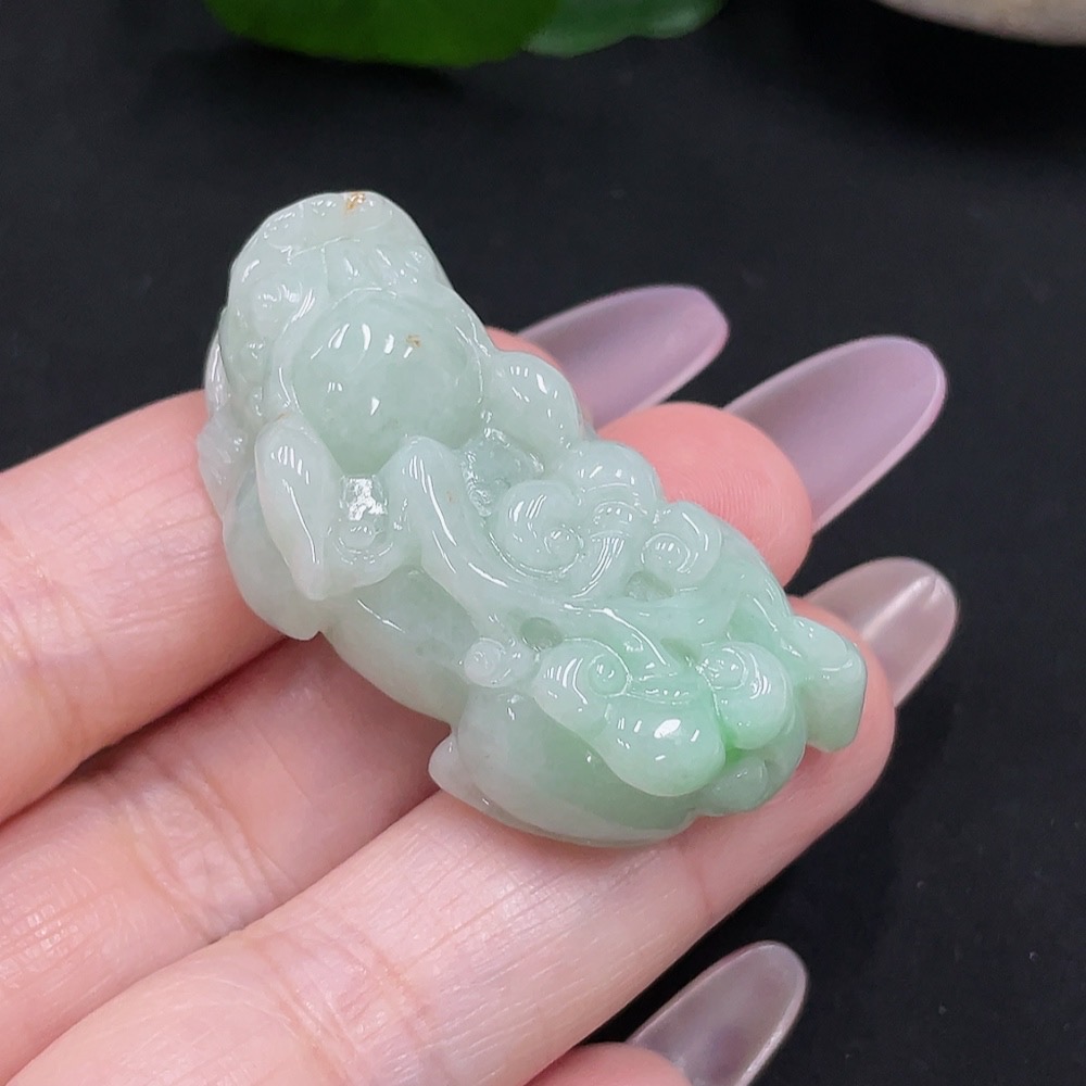F35127986 Jadeite Pixiu Pendant, Total Weight Approximately 20g