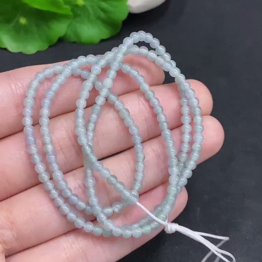 F33907165 Jadeite Bead Necklace Approx. 2.8mm Total Weight Approx. 7.5g