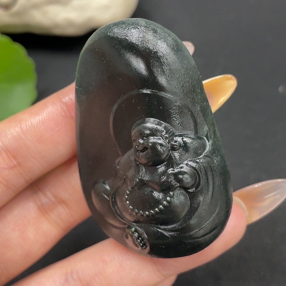 H30491866 Hetian Jade Pendant Buddha Total Weight Approx. 57.3g