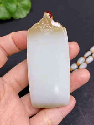 H33938505 Hetian Jade Pendant Plain Pendant Total Weight Approx. (including chain) 87g