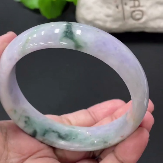 F32821223 Jadeite Regular Round Bangle, Total Weight Approx. 80.1g, Size 62.6, Containing Other Mineral Components