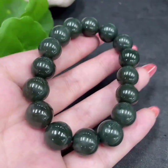 H34960842 Hetian Jade Bracelet, Approx. 12mm, Total Weight Approx. 43.9g