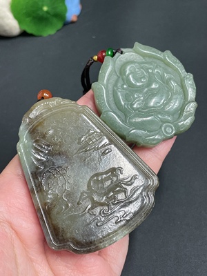 H24803879 Hetian Jade Pendant  Horse  Buddha  Total Weight Approx. [including rope] 106.2g