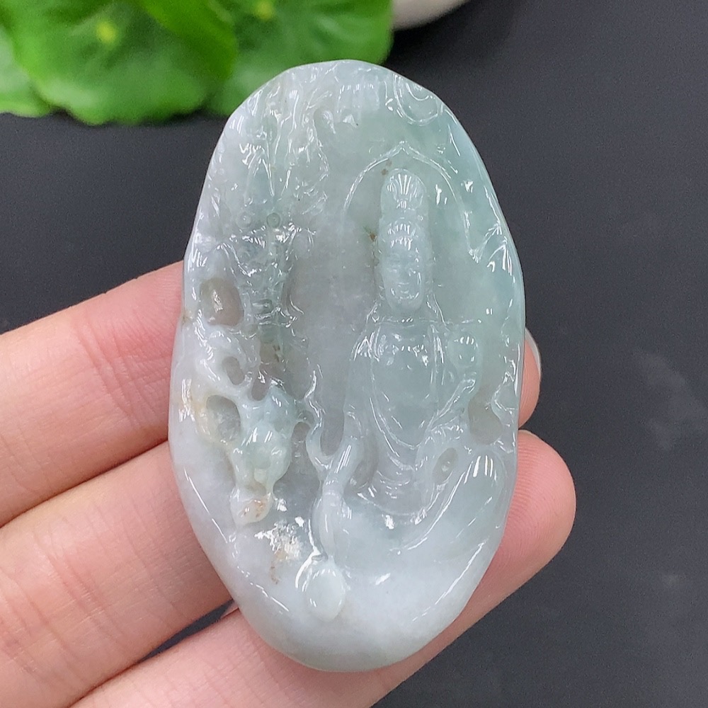 F25918184 Jadeite Guanyin Pendant, Total Weight Approx. 19.7g