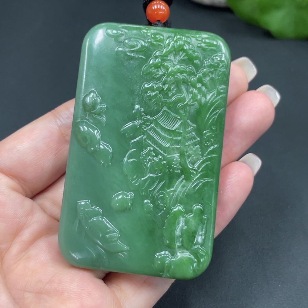 H21417795 Hetian Jade Pendant - Guan Gong