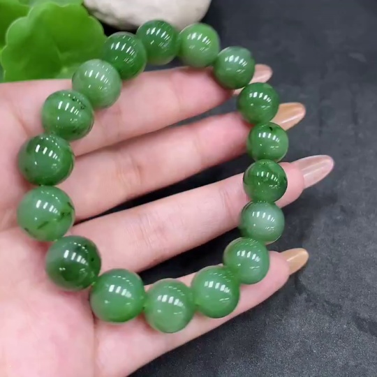 H32777128 Hetian Jade Bracelet Approx. 11.7mm Total Weight About 45.1g