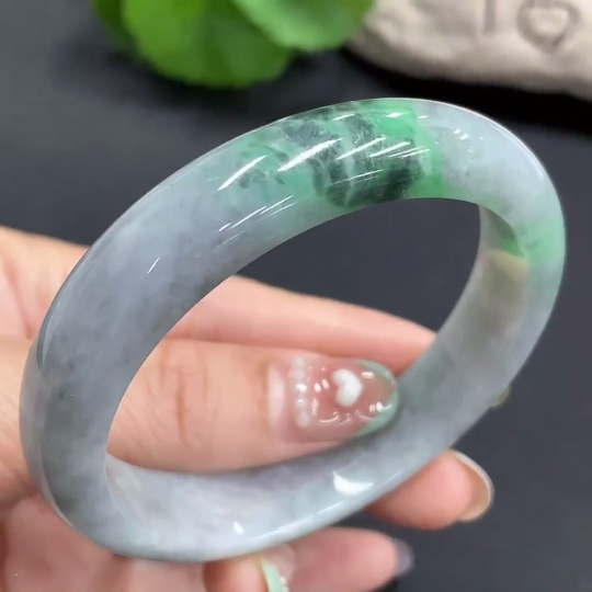 F18959913 Jadeite Bangle Size 54.7mm Containing Other Mineral Components Total Weight 48.994g