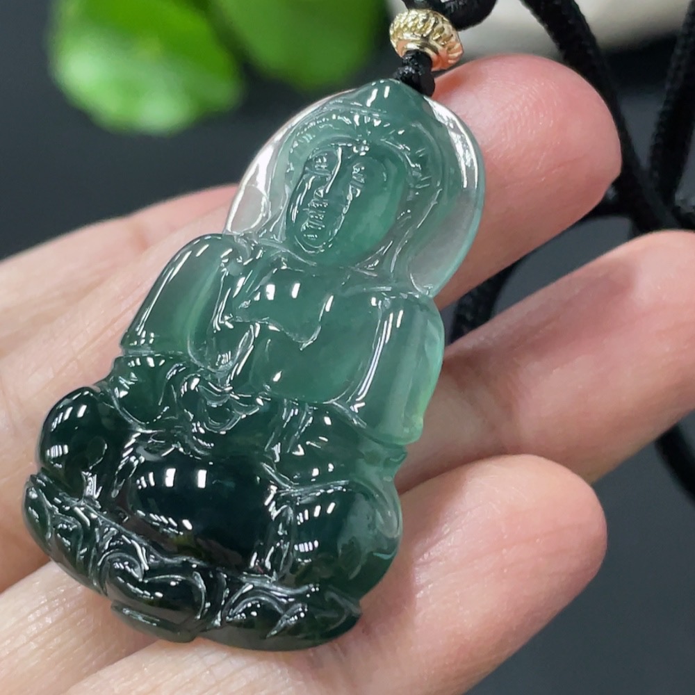 F30449266 Jadeite Guanyin Pendant, Total Weight Approx. 10.8g