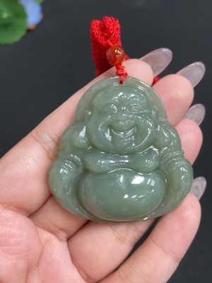 H34956543 Hetian Jade Pendant - Buddha Figure, Total Weight (including rope) Approx. 41.8g