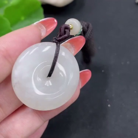 H34027337 Hetian Jade Pendant, Peace Buckle with Non-Hetian Jade Beads