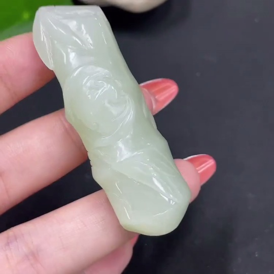 H34017325 Hetian Jade Pendant Bamboo Joint Total Weight About 30.6g