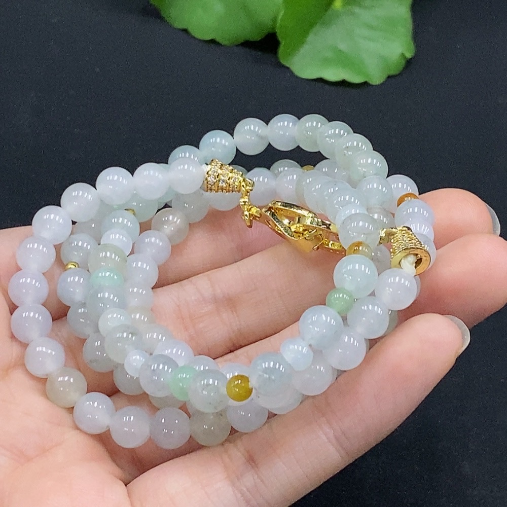 F32787558 Jadeite Bead Necklace Approx. 6.2mm Total Weight Approx. 41.3g Non-Gold Setting Color Origin Undetermined