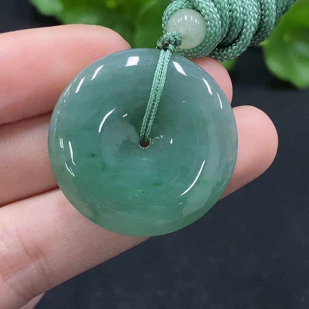F33927461 Jadeite Safety Pendant Total Weight Approx. 12.3g (Including Rope Weight)