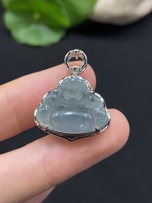 F35114832 Jadeite Buddha Pendant Mounted Without Gold Total Weight About 3.72g