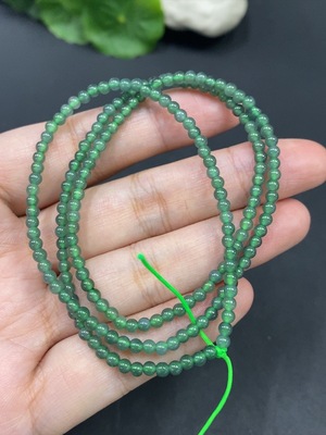 F20273854 Jadeite Bead Necklace, Approx. 2.8mm, Total Weight 8.248g