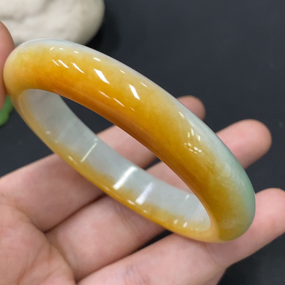 F28290911 Jadeite Round Bangle Size 54.8 Total Weight Approx. 50.07g Color Origin Undetermined