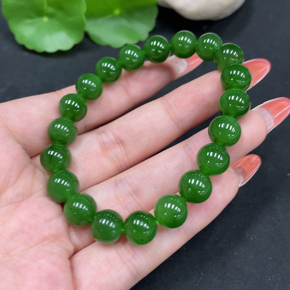 H35111783 Hetian Jade biy bracelet, approx. 9.2mm, total weight approx. 26.2g