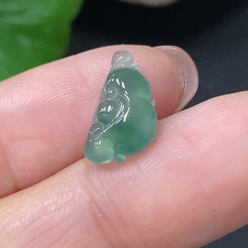 F34076118 Jadeite inlaid ornament Ruyi, total weight approx. 0.65g