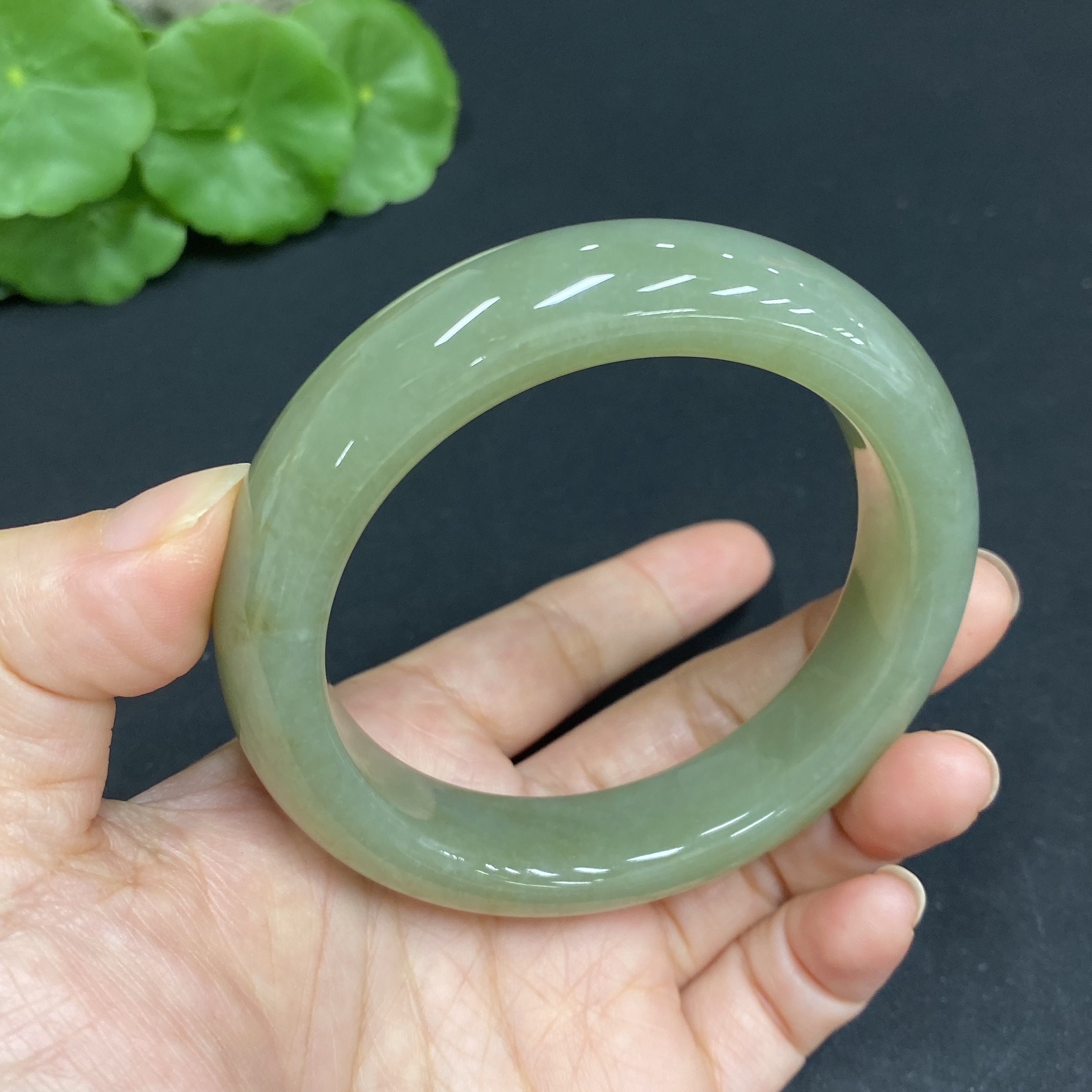 H34036049 Hetian Jade Round Bracelet Size 57 Total Weight Approx. 71.8g