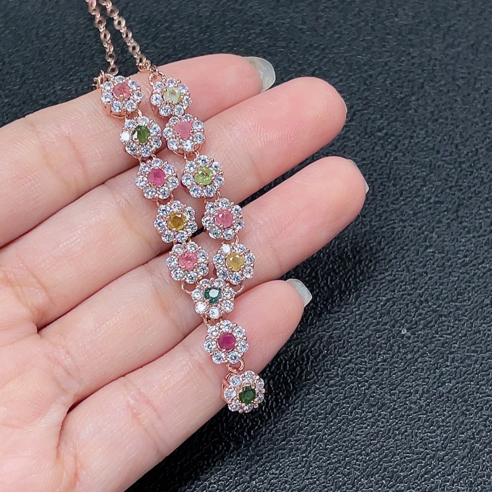 C34007916 Tourmaline Necklace Non-Gold Total Weight Approx.10.03g Size Approx.2.3mm