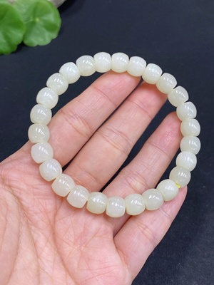 H34014029 Hetian Jade Bracelet Approx. 7.8mm Total Weight About 20.6g
