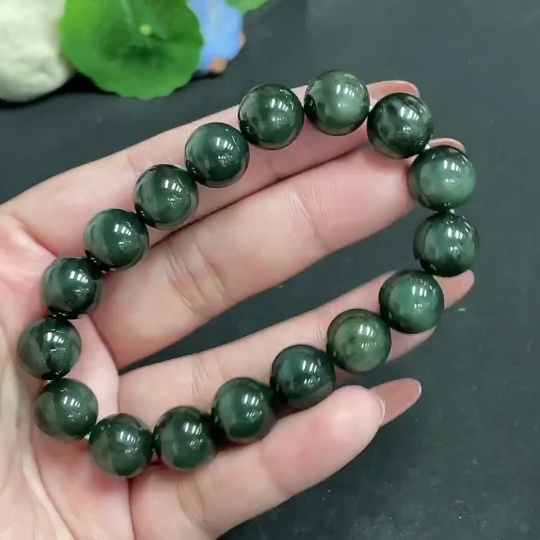 H34010920 Hetian Jade Jasper Bracelet, Approx. 11.8 mm, Total Weight Approx. 46.8g