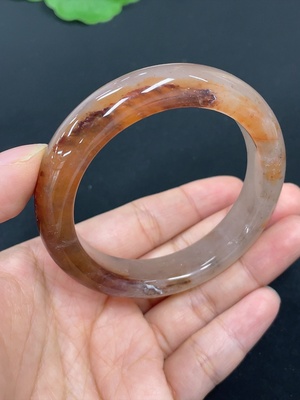 H42052554 非洲翠（独龙玉）正圈手镯    圈口51.8     货品总重约44.5g