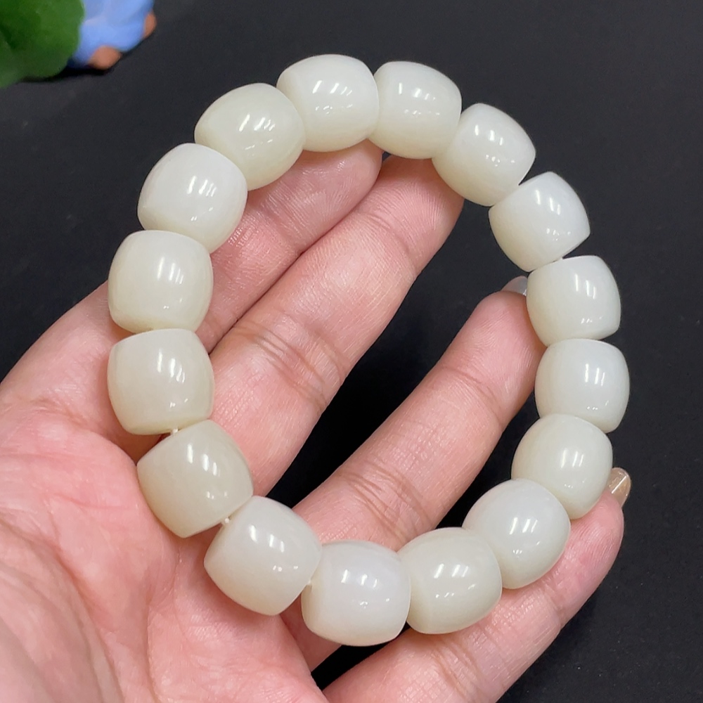 H31659406 Hetian Jade Bracelet Approx. 13.7mm Total Weight About 75g