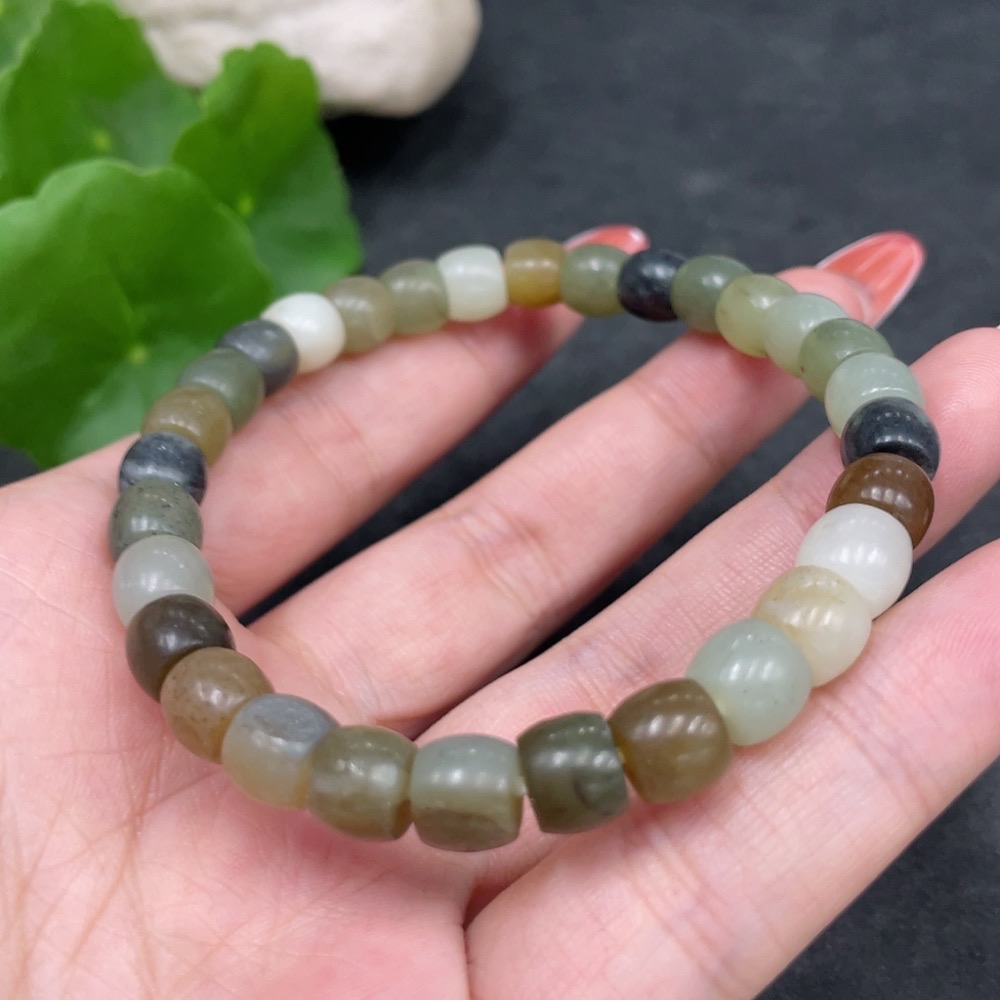 H34016029 Hetian Jade Bracelet, Approx. 7.6mm, Total Weight About 24g