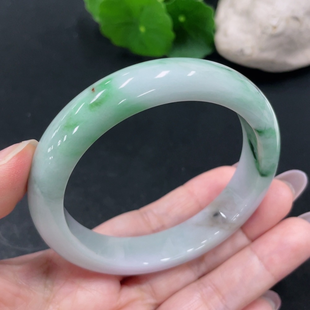 F31675900 Jadeite Round Bangle Size 58.4 Total Weight Approx. 63.8g
