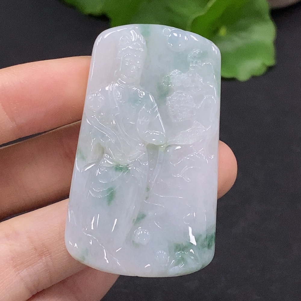 F33895814 Jadeite Guanyin Pendant Total Weight About 19.47g
