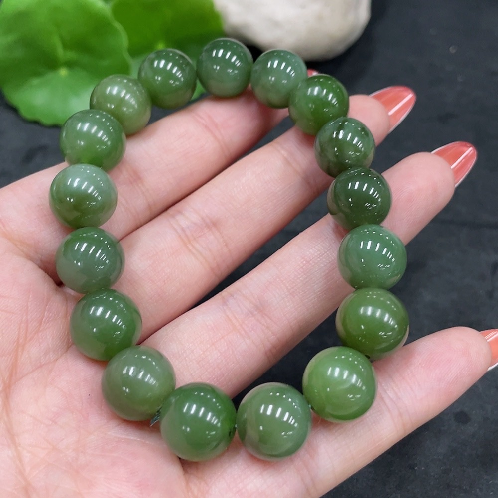 H34979299 Hetian Jade Jasper Bracelet, Approx. 11.6mm, Total Weight About 43.5g